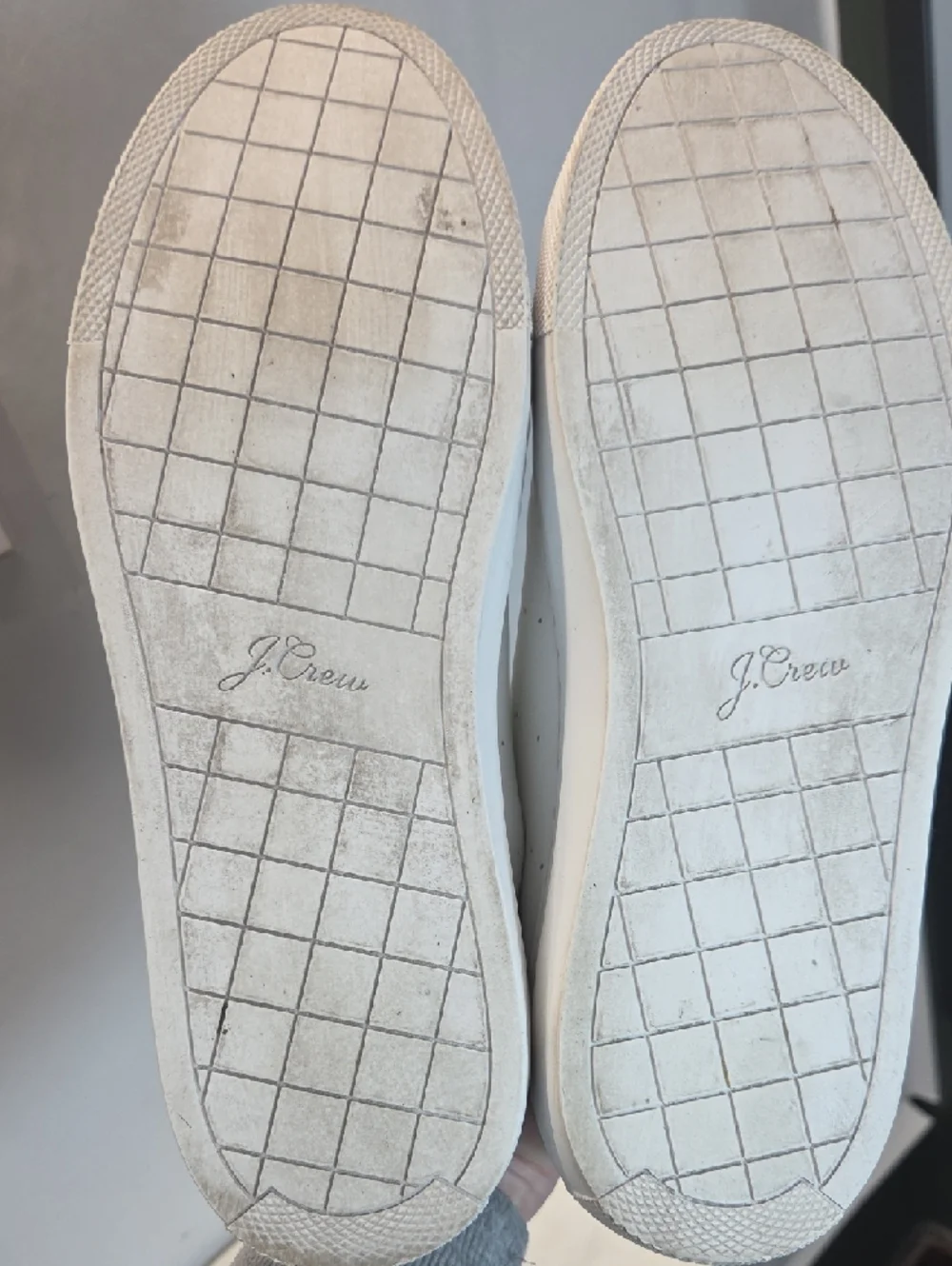 J. Crew White Leather Low-Top Saturday Sneakers With Gray Heel Size 9